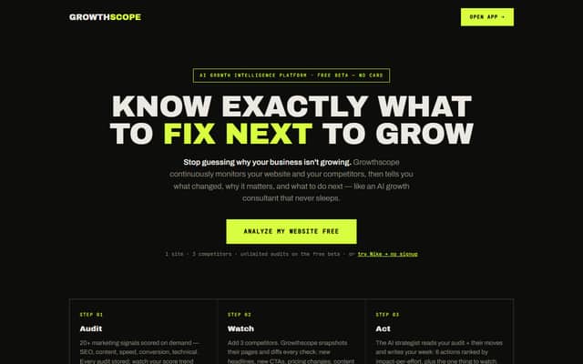 Screenshot of Growthscope